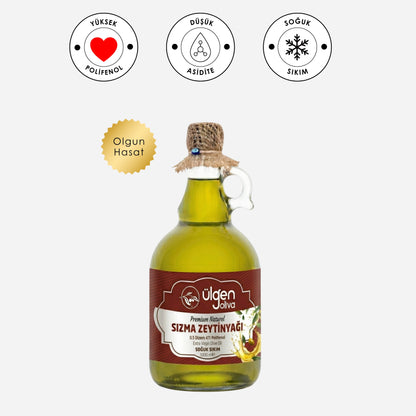 Natural Sızma Olgun Hasat Zeytinyağı • 1 LT Galon Cam Şişe