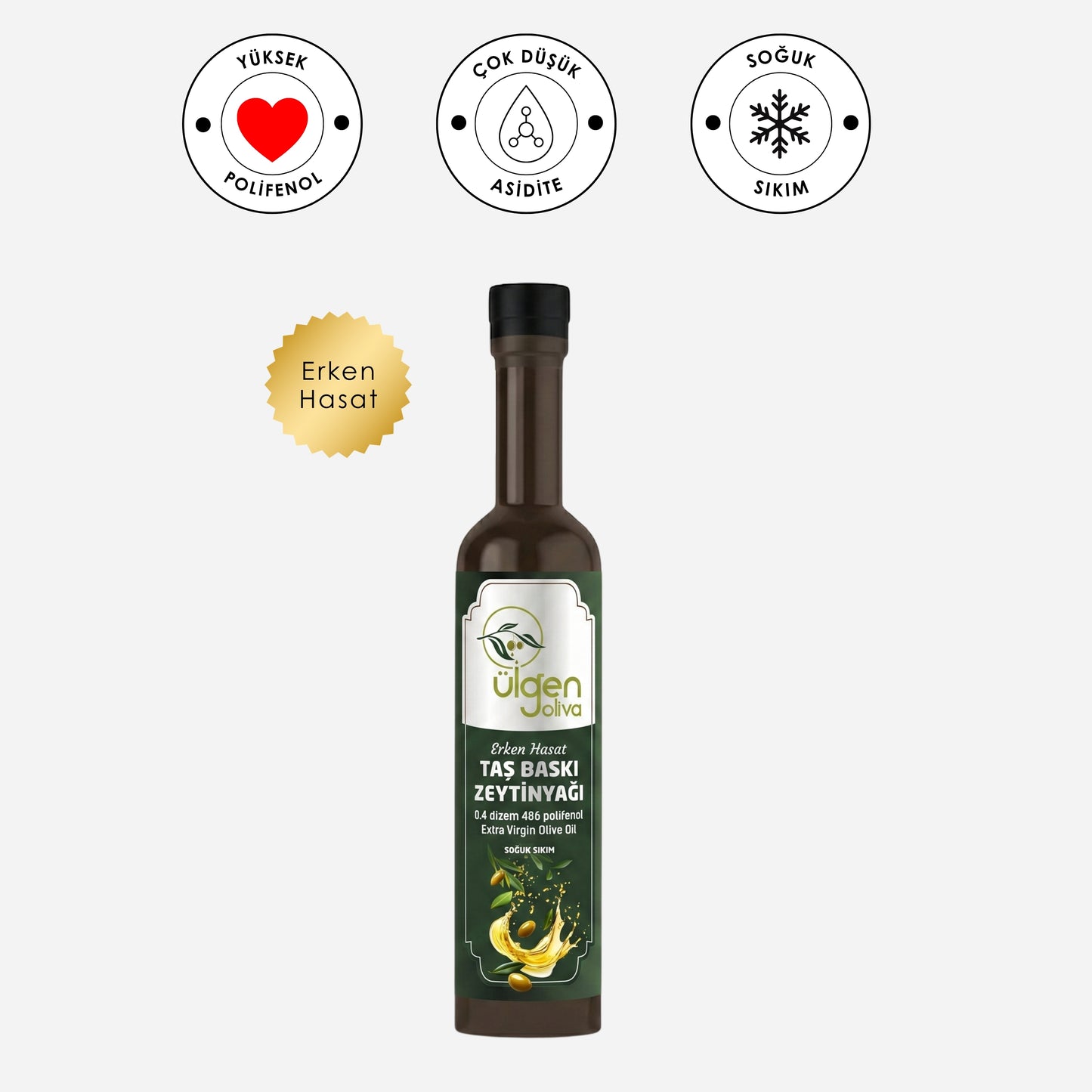 Taş Baskı Erken Hasat Zeytinyağı • 500 ml