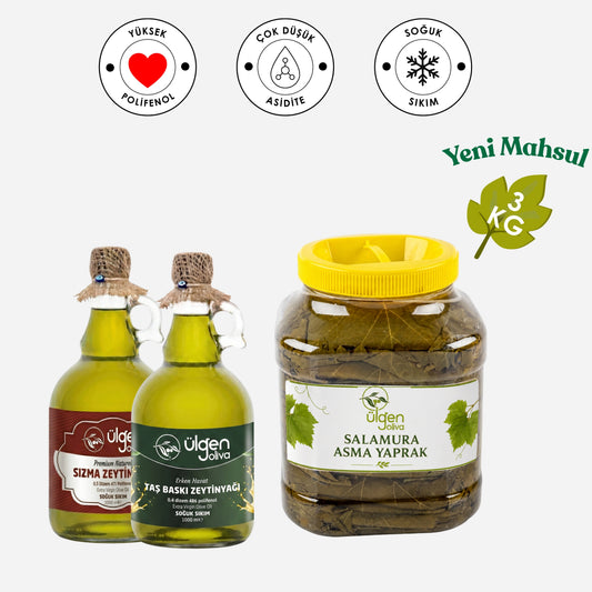 Ülgen Oliva Premium Gurme Grand Paket (3 KG Yaprak + 2 Litre Zeytinyağı)