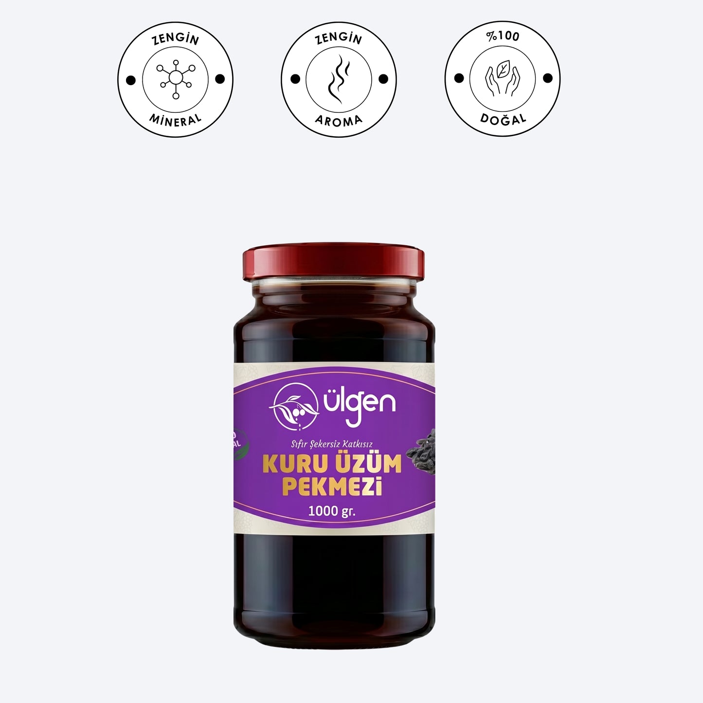 Ülgen Oliva Şekersiz Aladağ Kara Üzüm Pekmezi - 1 Kg